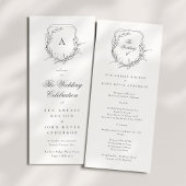 Programme classique botanique monogrammé la crête mariage