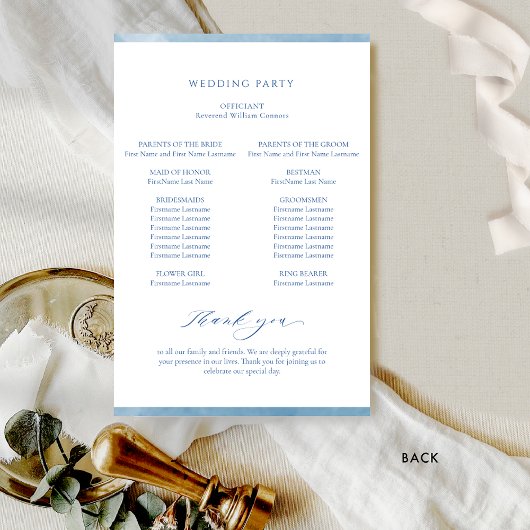 Programme classique de mariage à l'aquarelle de Mo