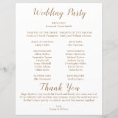 Programme classique de mariage chronologique (Dos)