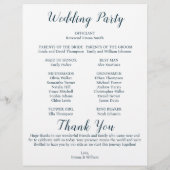 Programme classique de mariage chronologique (Dos)