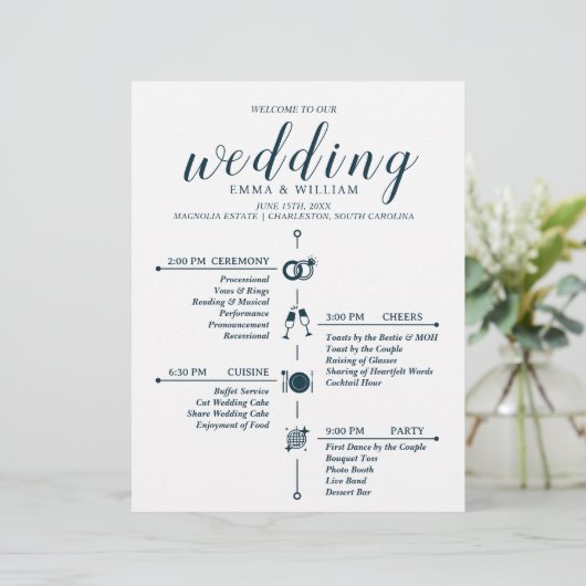 Programme classique de mariage chronologique (Debout devant)