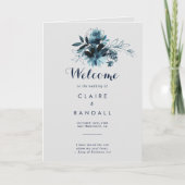 Programme classique de mariage floral aquarelle (Devant)