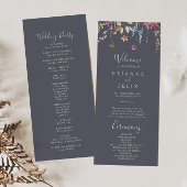 Programme classique de mariage floral sauvage bleu