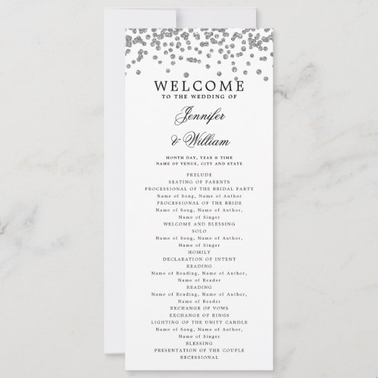 Programme Classique de mariage Script Confetti Arg (Devant)