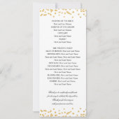 Programme Classique de mariage Script Confetti Gol (Dos)