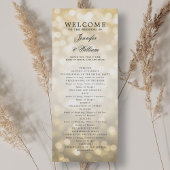 Programme classique de mariage Script Gold Bokeh L