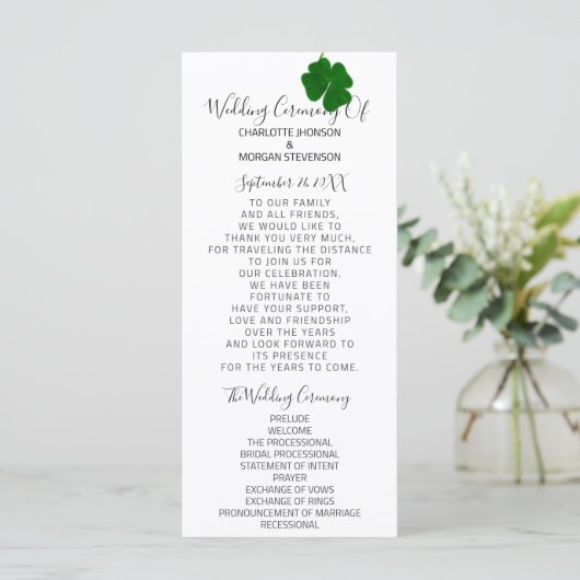 Programme Clavier à quatre feuilles noir blanc minimalisme (Debout devant)