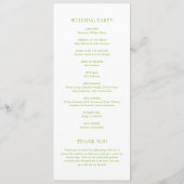 Programme Clean Lime Green Mariage élégant (Dos)
