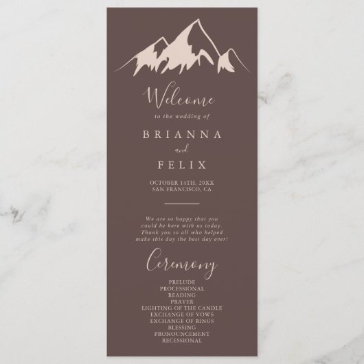 Programme Clear Mountain Mariage campagnard (Devant)