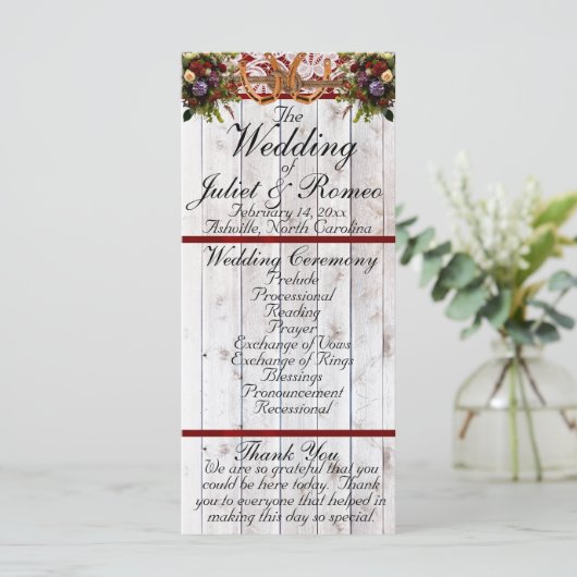 Programme Clés de fer à cheval, ruban et dentelle - Mariage  (Debout devant)