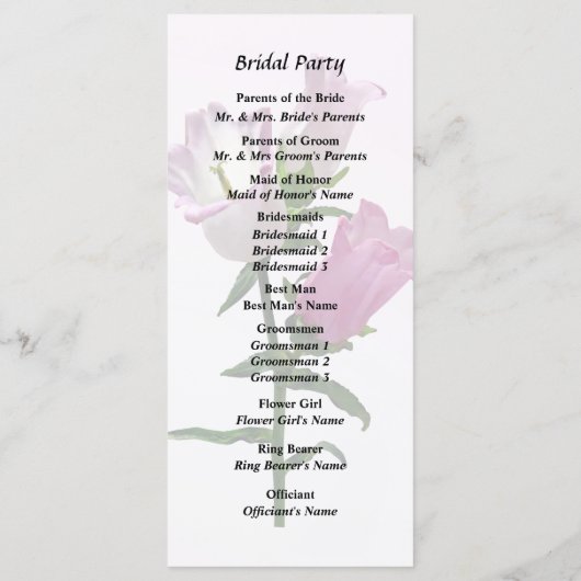 Programme Cloches de Canterbury roses (Dos)