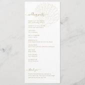 Programme Coastal Ivory & Gold Hand Drawn Seashell Wedding (Dos)