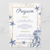 Programme Coastal Wedding Blue & Gold Program (Devant)