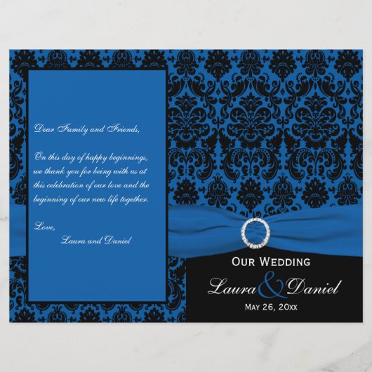 Programme Cobalt Blue and Black Mariage damassé (Devant)