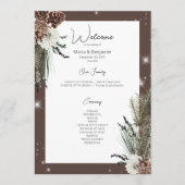 Programme Coca rustique Brown Pine Hiver Étincelle Mariage (Devant)