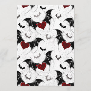 Programme Coeur d'Halloween avec ailes de chauve-souris noir