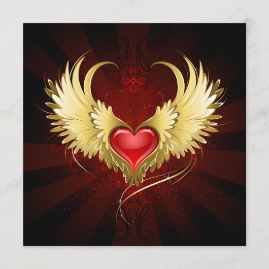 Programme Coeur rouge avec ailes d'or (Devant)