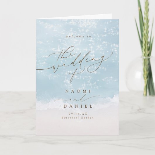 Programme Cœurs de script moderne dans le sable Mariage sur (Devant)