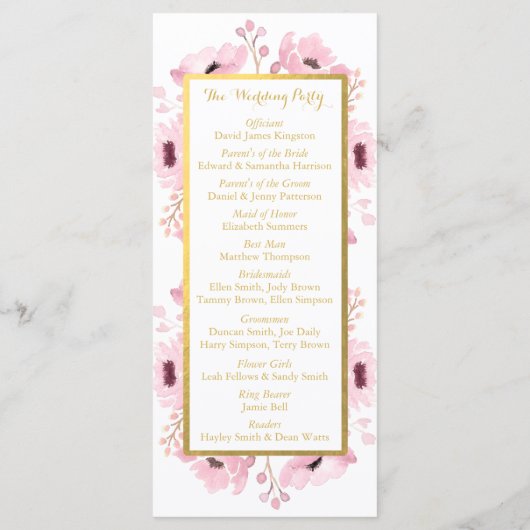 Programme Collection de Mariages floraux rose-printemps (Dos)