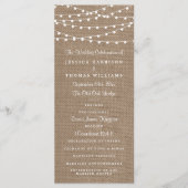 Programme Collection de Mariages Rustic Burlap (Devant)