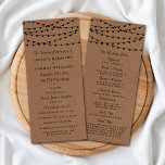 Programme Collection de Mariages Rustic Kraft<br><div class="desc">Simple mais élégant, les lampes à cordes de la collection rustique Kraft mariage est un design époustouflant avec de belles lumières à cordes blanches suspendues sur un arrière - plan à effet Kraft, qui est parfait pour toute célébration mariage rustique. Ces programmes peuvent être personnalisés pour votre occasion spéciale et...</div>