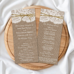 Programme Collection de Mariages Rustic Twine Bow - Programm
