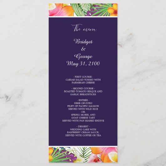 Programme Coloré hawaïen tropical Mariage (Devant)