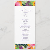 Programme Coloré hawaïen tropical Mariage (Dos)