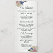 Programme Colorful Floral Blue Butterfly Green Wedding (Devant)