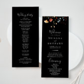 Programme Colorful Garden wildflower Wedding Program