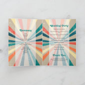 Programme Colorful Retro Sunburst Mariage Ordre de service (Intérieur)