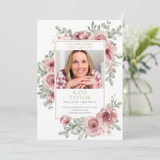 Programme Commande de service funéraire florale rose poussié (Debout devant)