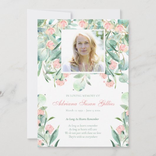 Programme commémoratif Carte de remerciements funé (Devant)