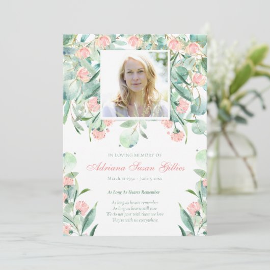 Programme commémoratif Carte de remerciements funé (Debout devant)