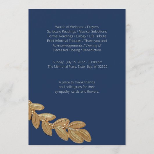 Programme commémoratif de la feuille d'olive de la (Dos)