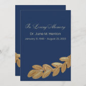 Programme commémoratif de la feuille d'olive de la (Devant / Derrière)