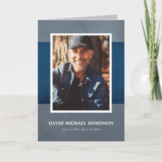 Programme commémoratif de photos gris bleu (Devant)