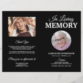 Programme commémoratif des funérailles budgétaires (Devant)