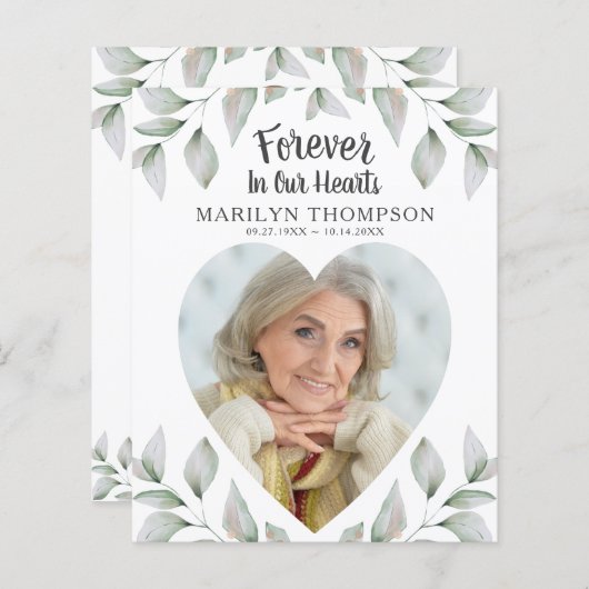 Programme commémoratif en forme de coeur (Devant / Derrière)