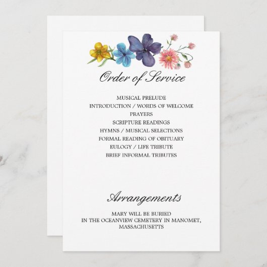 Programme commémoratif fleur sauvage 3 et 4 (Devant / Derrière)