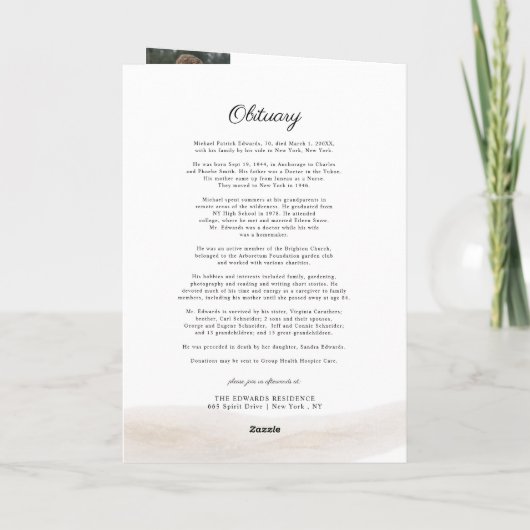 Programme commémoratif plié avec couverture photo (Dos)