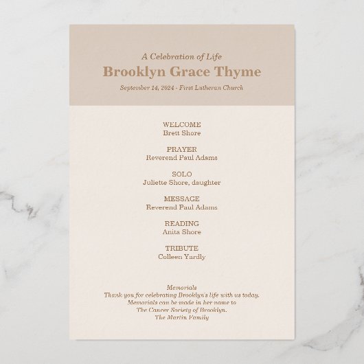 Programme commémoratif Real Foil Cross (Verso)