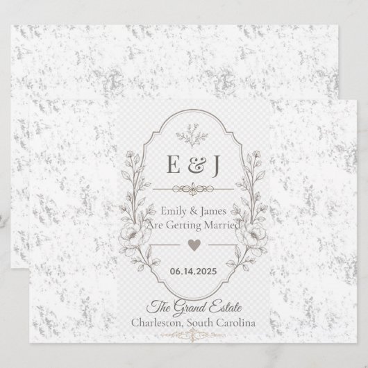Programme Conception de célébration de mariage romantique de (Devant / Derrière)