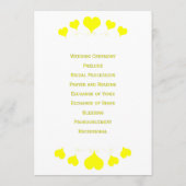Programme Conception de mariage Cœurs Jaunes (Dos)