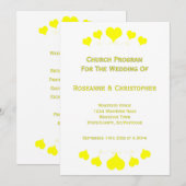 Programme Conception de mariage Cœurs Jaunes (Devant / Derrière)