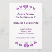 Programme Conception de mariages Cœurs violets (Devant)