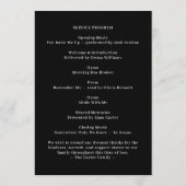 Programme Conception de mémorial de célébration de vie moder (Dos)