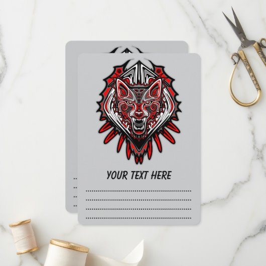 Programme Conception de totem tribal Haida Loup (Devant/Arrière en situation)