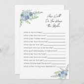 Programme Connaissez-Vous Bien Le Jeu De Mariée - Floral Ble (Devant / Derrière)