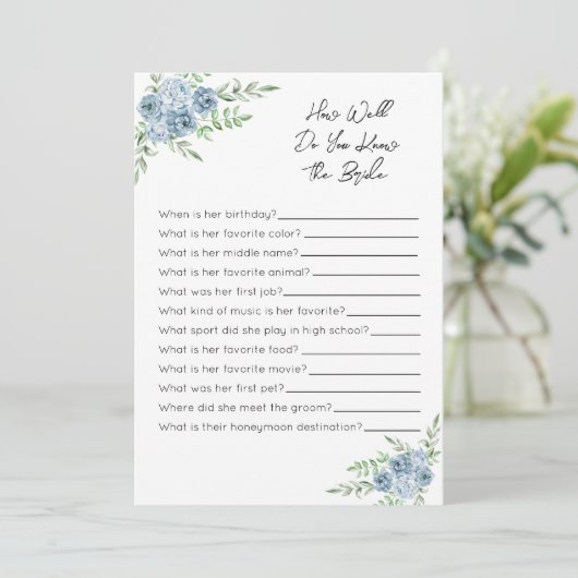 Programme Connaissez-Vous Bien Le Jeu De Mariée - Floral Ble (Debout devant)